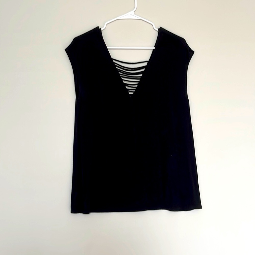 Black tee with cut outs